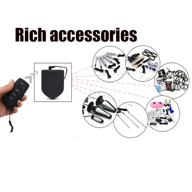 Electro Sex Toys Electric Sex Toys Wireless Remote Control Two Output Electric Shock Host E-Stim Power Therapy Box Machine Medical Themed Adult Sex Toy Accessories