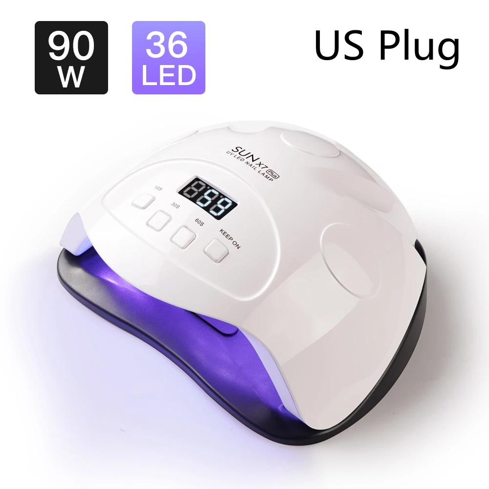 US Plug White 84W SUNX7 Plus 84 Вт 42 светодиода Ультрафиолетовая лампа для дизайна ногтей Светодиодная УФ-лампа для ногтей Сушилка для ногтей для маникюра все гели ЖК-дисплей сушка маникюрные инструменты - Цвет: US Plug White 84W
