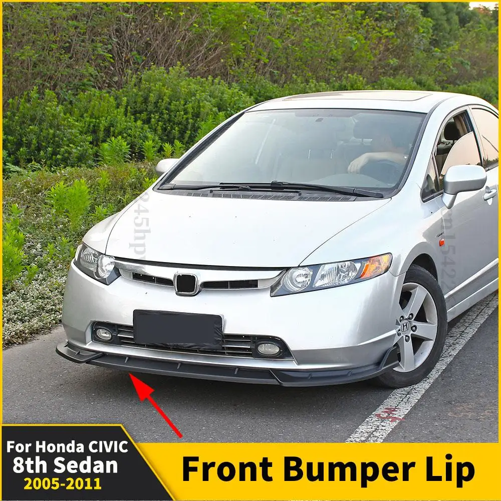 Front Bumper Lip Guard Chin Carbon Fiber Refit Accessories For Honda CIVIC 8th Gen 4D Sedan 2005