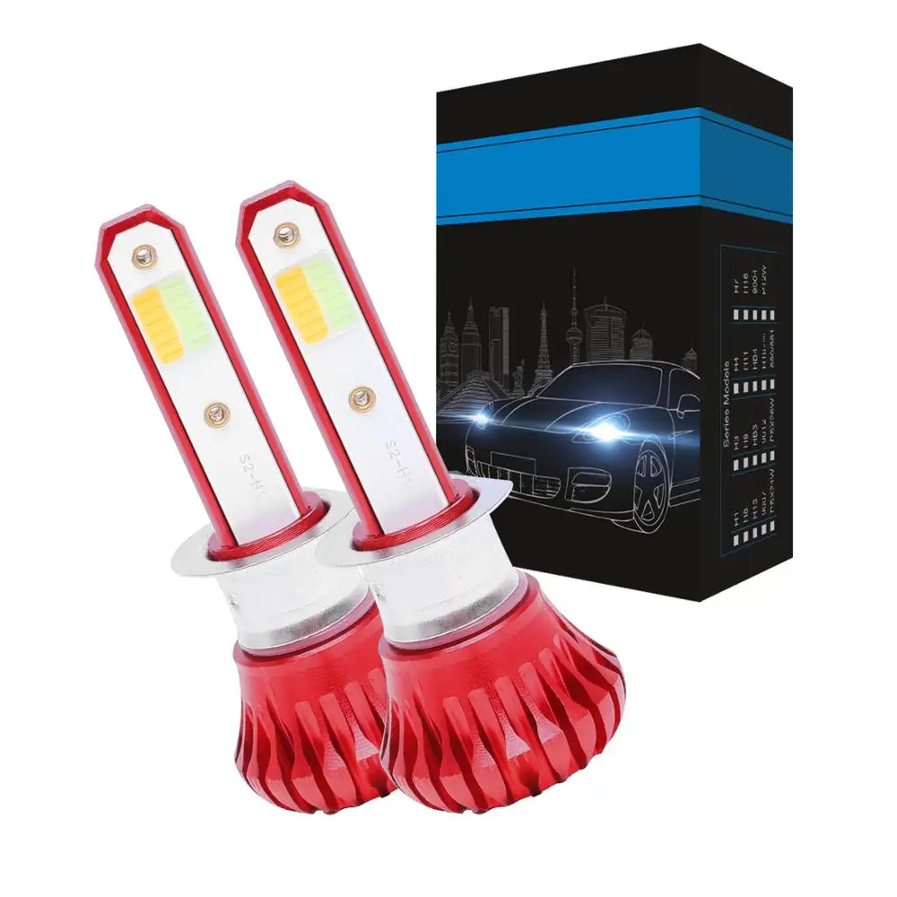 Car Fog Light H1 H3 H7 H11 H8 H9 H16 9005 HB3 9006 LED Bulbs For Auto 3000K Yellow 8000K Ice Blue 72W Lamp | Автомобили и