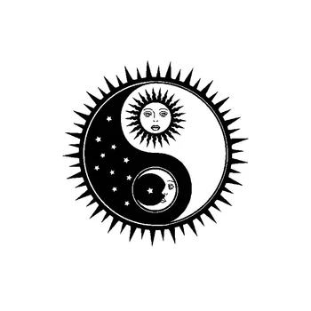 

Dawasaru Happy Delicate Yin Yang Sun Car Sticker Waterproof Personality Decal Laptop Motorcycle Auto Accessories PVC,15cm*15cm
