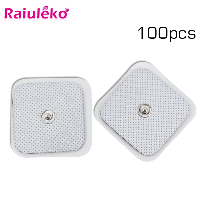 

100pcs Self Adhesive Replacement Tens Electrode Pads Square 4*4 Cm Ems Nerve Muscle Stimulator Electric Digital Machine Massager
