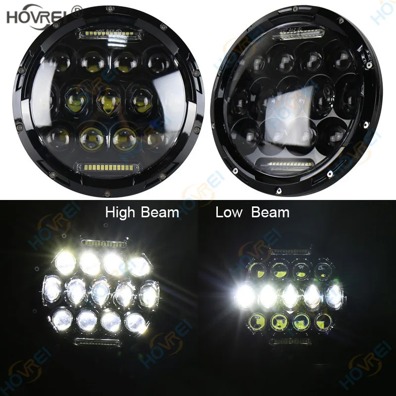 7 дюймов Круглая автомобильная светодиодная фара мотоцикл Hi-Low Beam angel кольцевая фара ходовые огни для Jeep Wrangler Lada Niva Off Road