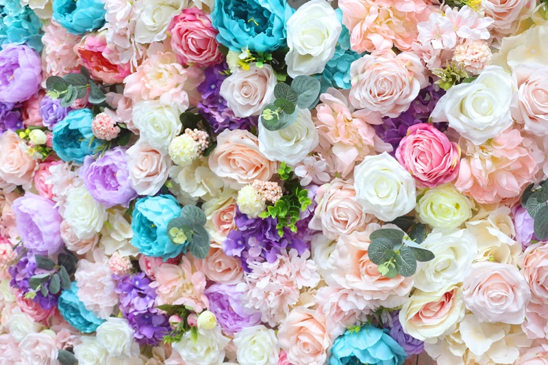 JAROWN 2M by 2M Gradient Colorful Artificial Fake Flower Wall Wedding Background Decoration Large Event Ornament Home Decor Flores (7)