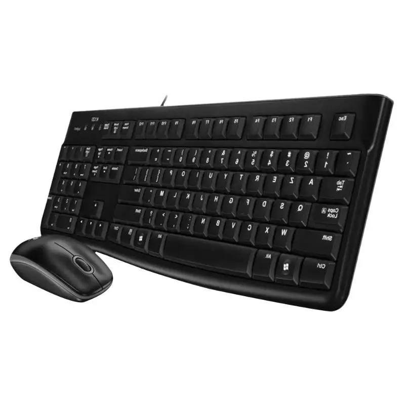 Logitech MK120 USB Проводная 104 клавиш эргономичная клавиатура 1000 dpi оптическая мышь комплект пленочная клавиатура срок службы 10 миллионов раз