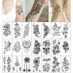 Faux croquis de tatouage à fleurs pour femmes, 39 pièces/lot, Sexy, mains, bras, corps, tatouages temporaires, imperméables, 2022 