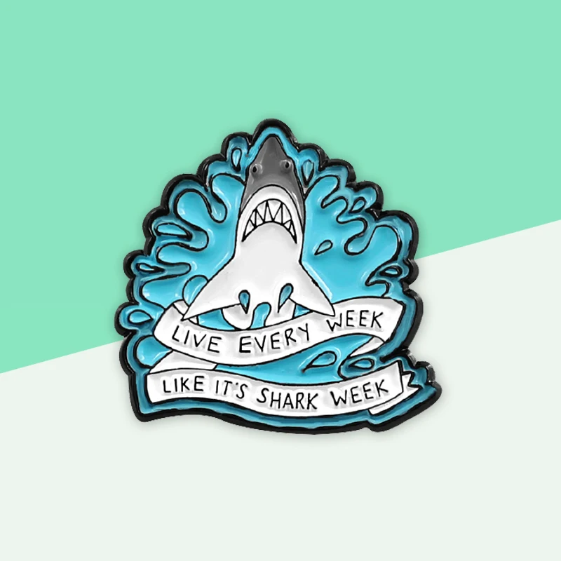 Булавки Ocean Series Shark Surf Wave! Живите каждую неделю как The SHARK WEEK персонализированный