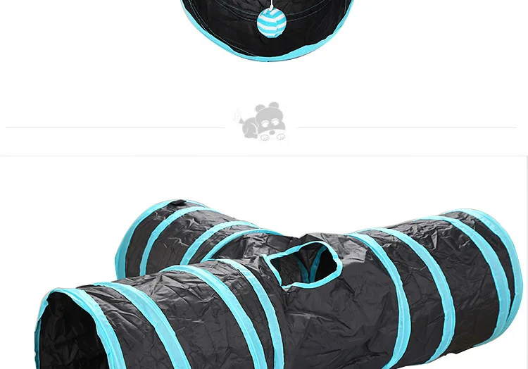 Cat ring paper three-way cat tunnel Waterproof can be stored folding drill barrel tunnel puzzle cat toy