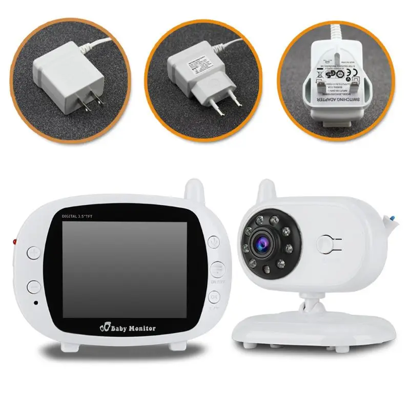 

Video Baby Monitor with Remote Camera Pan-Tilt-Zoom, 3.2'' Color LCD Screen, Infrared Night Vision, Temperature Display,