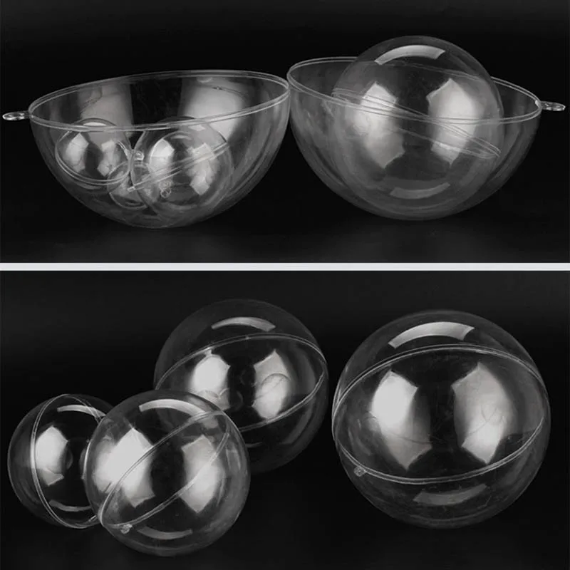 High 10pcs Transparent Balls Sphere Baubles DIY Ornament Hanging For Christmas Tree Party UEJ