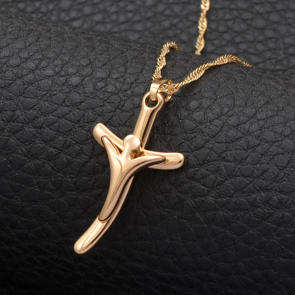 

Charm Pendant and Chain Necklace for Women Girls Jewelry Fashion Rose Gold Jesus Christian Necklaces #J0898