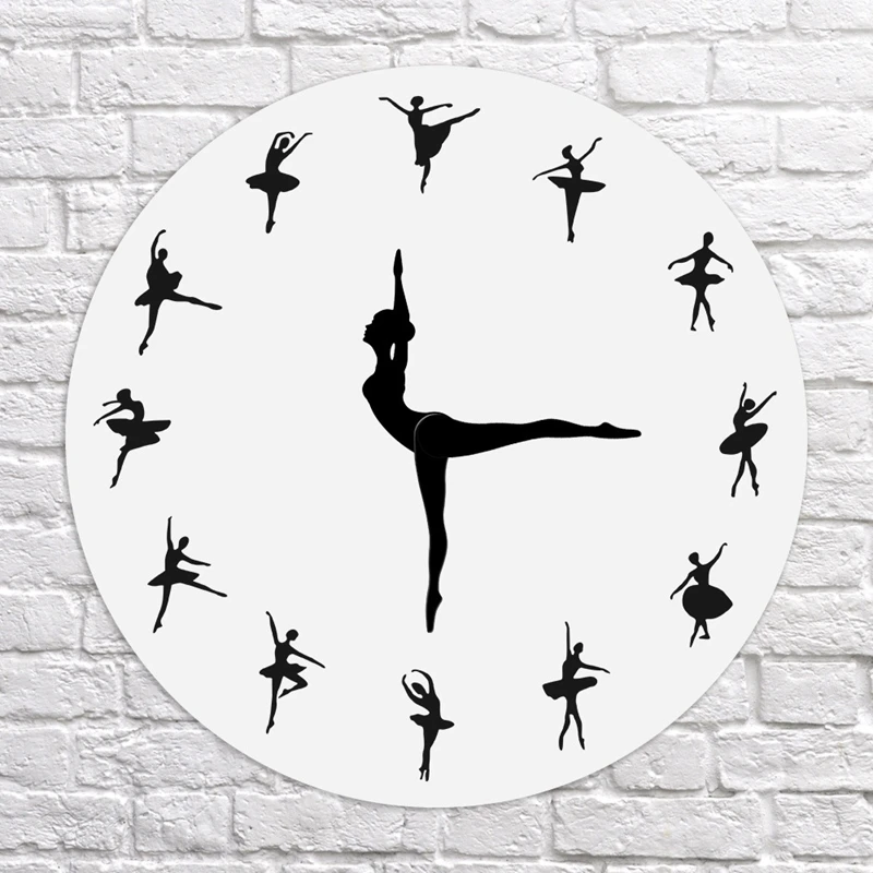 

Charming Ballerina Wall Clock Baby Girl Nursery Decor Ballet Dancer Modern Wall Clock Ballet Dancing Girl Needle Hand Wall Watch