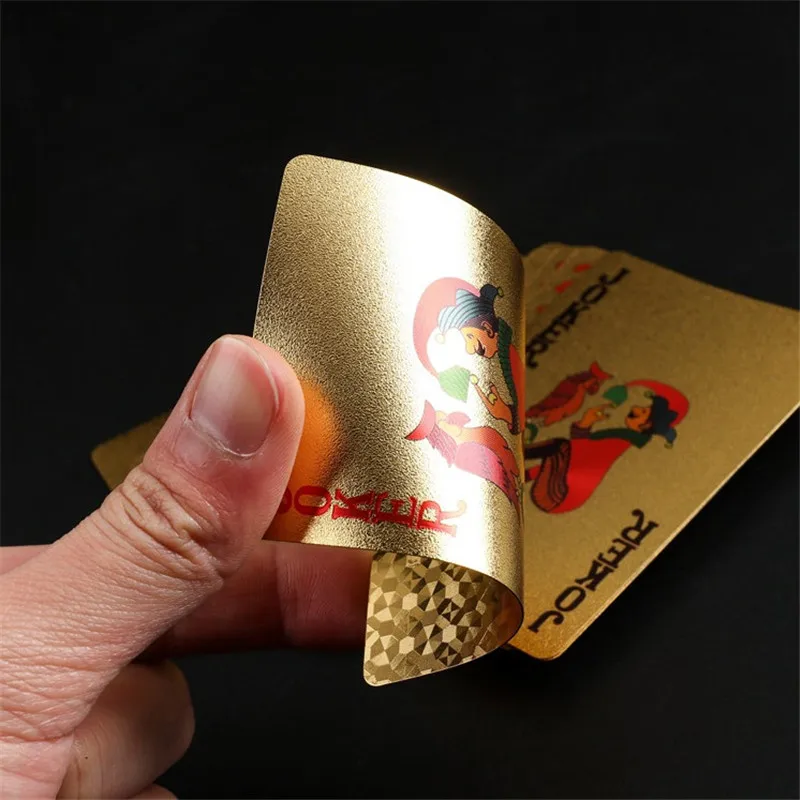 Carte Da Gioco D'Oro Mazzo Da Gioco Da Poker Set Da Poker In Lamina D'Oro Carte Impermeabili In Plastica Magic