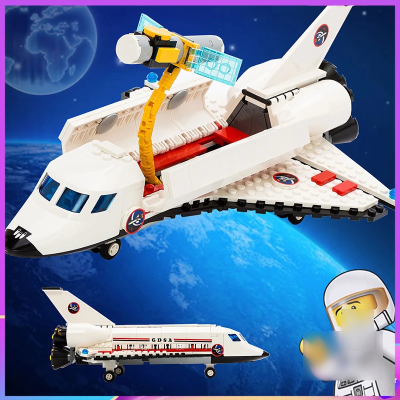 

Compatible Legoed City Space Shuttle Explorer Spaceport Building Blocks GUDI 8814 Rocket Center Helicopter Bricks Kids Toys