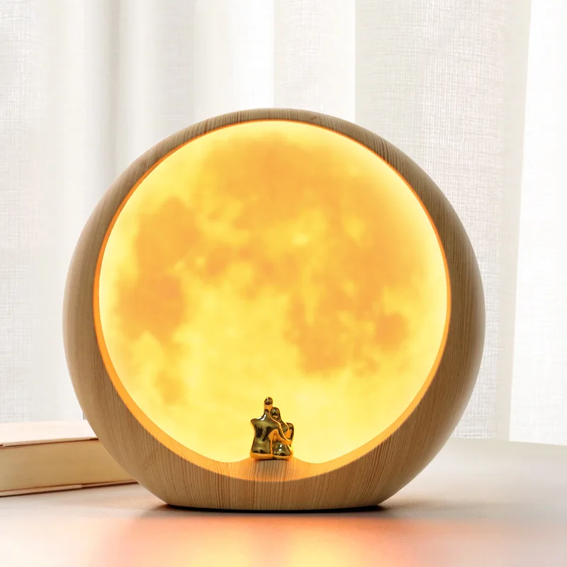 

Cross Border Hidden Moon Scenario Ambience Light USB Charging Bedside Table Lamp Mid-Autumn Festival Lovers' Day Creative Gifts