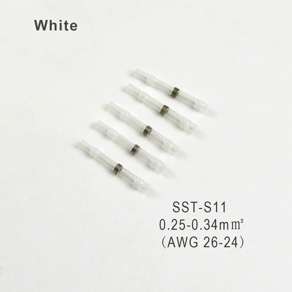 White 10/30 шт. в упаковке термоусадочные клеммы для припоя трубчатые соединители изолированные стыковые соединители для AWG 26-10 - Color: White