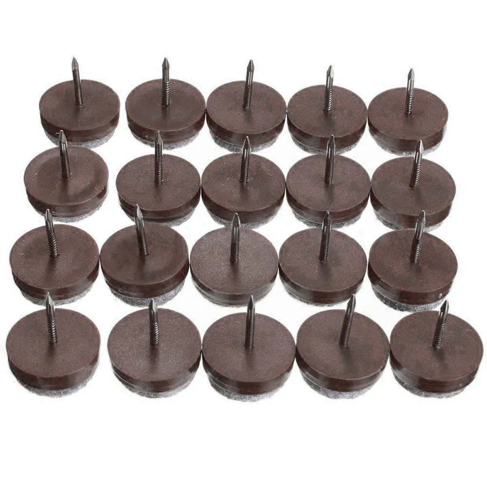 

20pcs Felt Feet Pad Skid Glide Furniture Nail Protector Floor Table Chair Leg