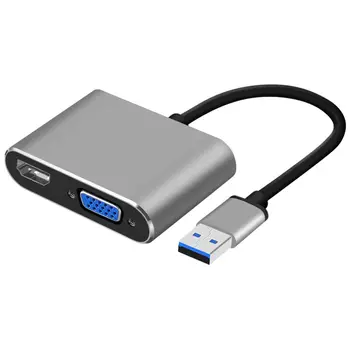 

1pc Adapter To HDMI / VGA Converter 1920*1080p For Windows7/8/10 Aluminum alloy