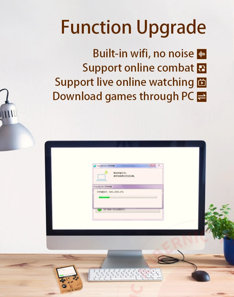 de jogos portátil com wi-fi on-line, tela ips, opendingux