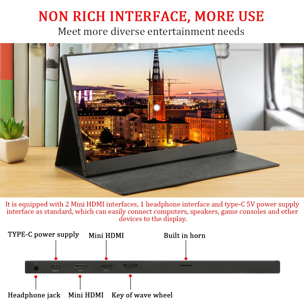 1920x1080 Hdmi порт Full HD Тип C экран дисплей мини ультра тонкий для ноутбука USB игровой портативный монитор многофункциональный офис