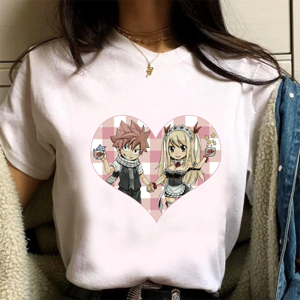 

Fairy Tail футболка смешная манга и изображением сердца футболка с принтом 2021 Популярные парные футболки для мужчин/женщин Harajuku топы в стиле унисекс