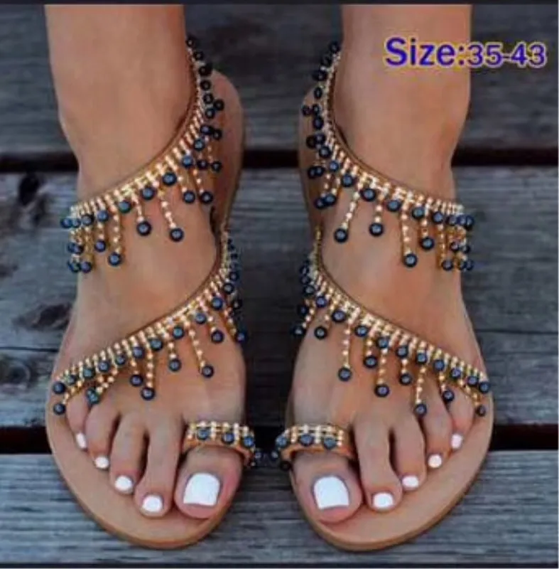 

2019 Large Size Sandals WOMEN'S Flat Shoes Summer Summer Women Flat Sho