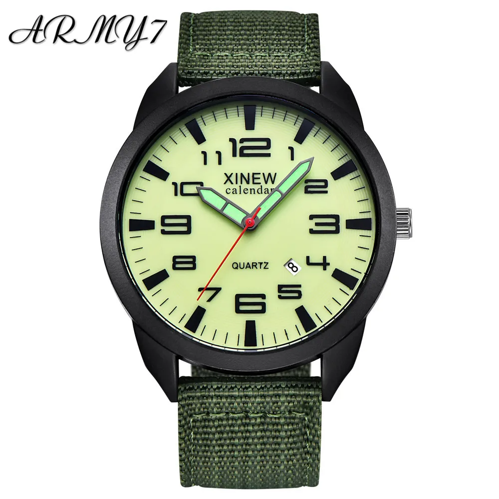 Мужские часы светящиеся умные спортивные reloj hombre нейлоновый ремешок календарь