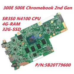 Pour Lenovo 300E 500E Chromebook 2nd Gen Carte Mère avec SR3S0 N4100 CPU 4G RAM 32G SSD BM5866_V1.3 Fru: 5B20T79600 