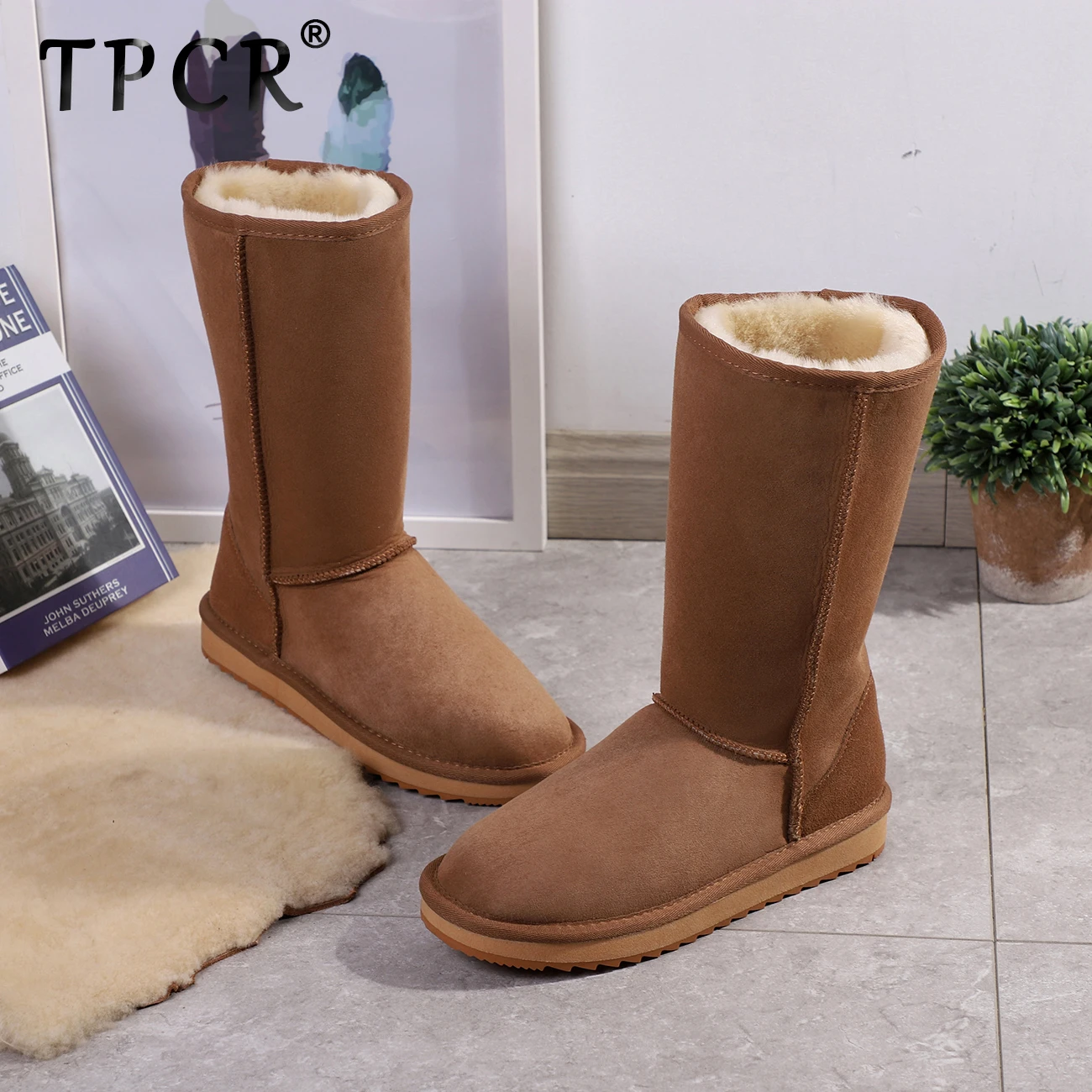 shearling lined winter boots