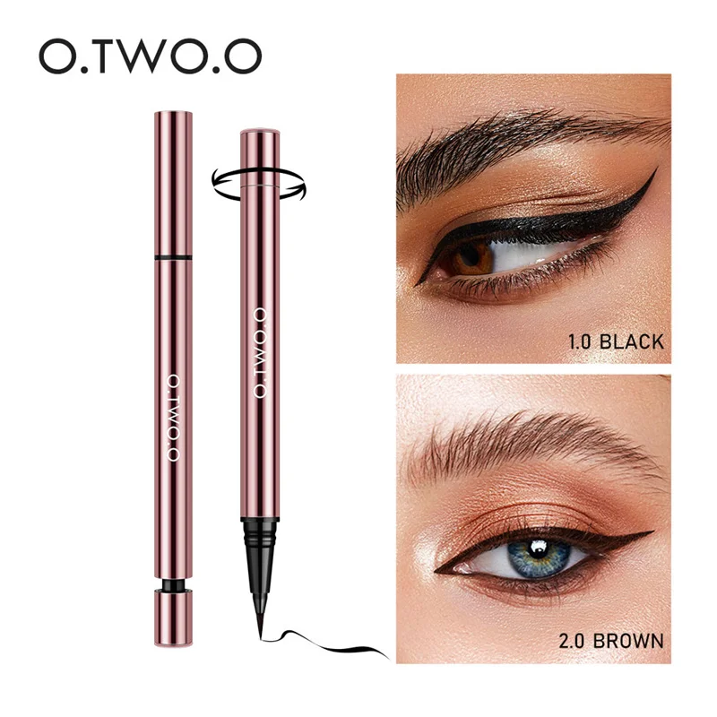 2020 New O.TWO.O Ink Color Waterproof Eyeliner Liquid Pen Long Lasting Rose Gold Design Black Brown Eye Liner Pen Makeup 2020 New O.TWO.O Ink Color Waterproof Eyeliner Liquid Pen Long Lasting Rose Gold Design Black Brown Eye Liner Pen Makeup