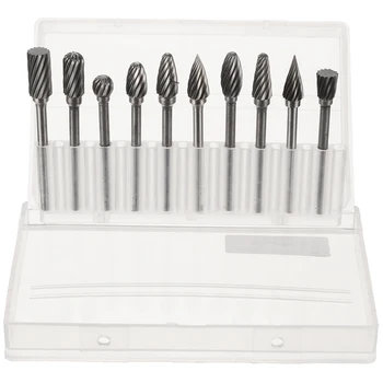 

10Pcs 3mm Shank Tungsten Carbide Burrs Cutter Tool Rotary Point Burrs Die Grinder Bit Set Woodworking Milling CNC Tool