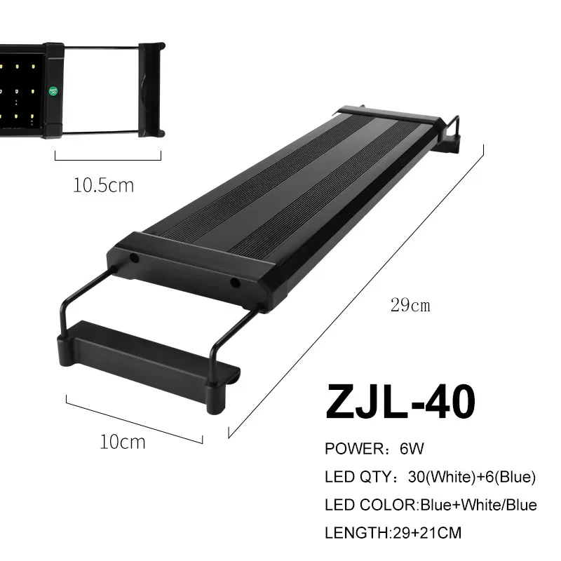 29-72 см аквариумный светодиодный светильник освещение для аквариума лампа с выдвижной Кронштейн подходит для аквариума - Цвет: ZJL-40