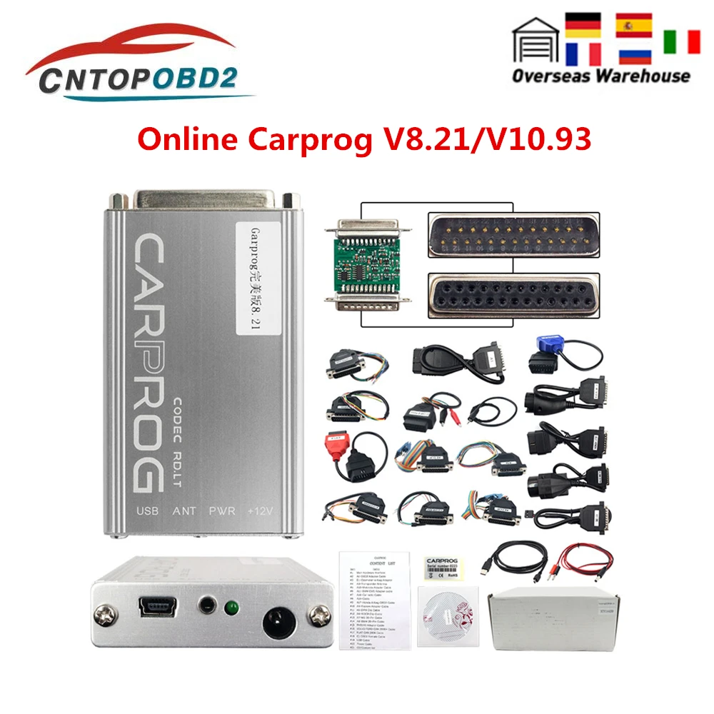 Carprog V8.21 V10.93 Full Set With 21 Adapters With keygen Online
