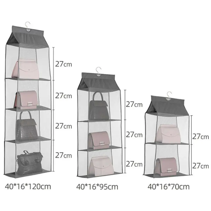 Новейшие Модные женские Многослойные Сетки висячие Сумки Упаковка Органайзер Дамская Повседневная однотонная сумка для хранения, для дома