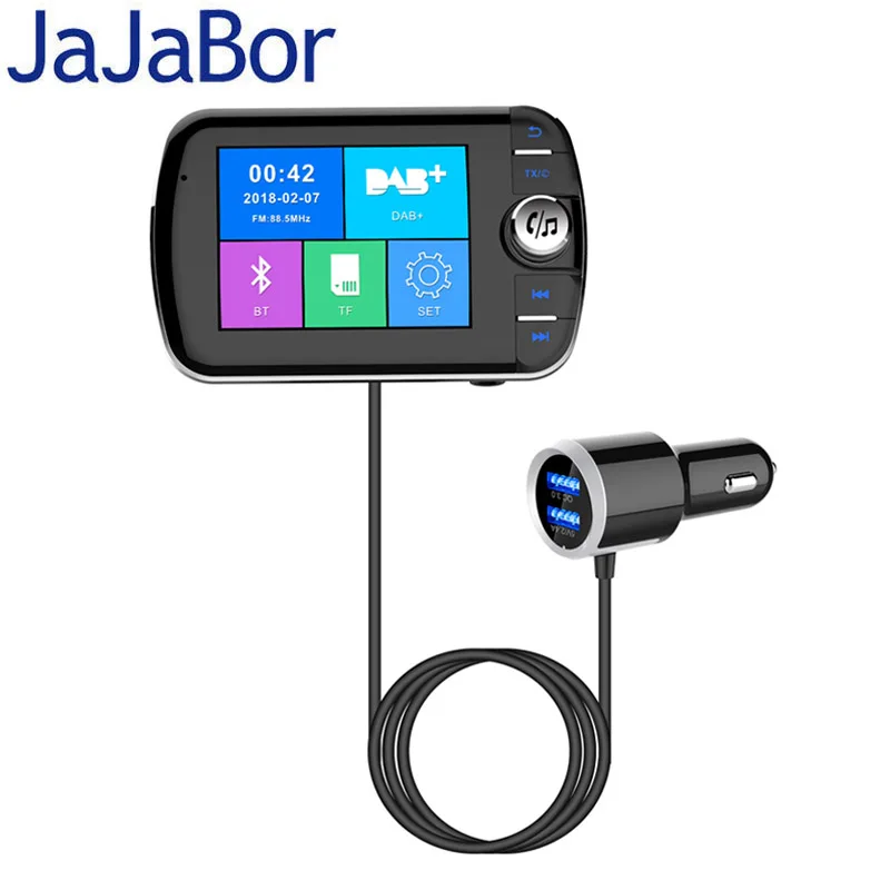 JaJaBor автомобильный DAB цифровой радио fm-передатчик Bluetooth автомобильный комплект Handsfree автомобильный mp3-плеер цифровой аудио вещание Поддержка TF карта