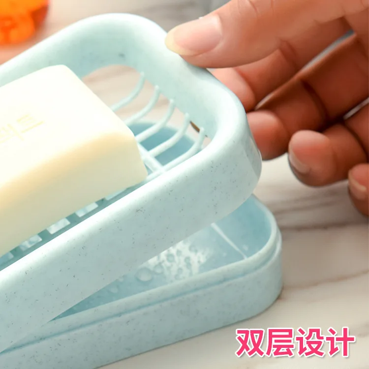 

Double Layer Water Draining Soap Box Creative Bathroom Toilet Handmade Zao Jia Face Wash Soap Box Plastic Soap Holder