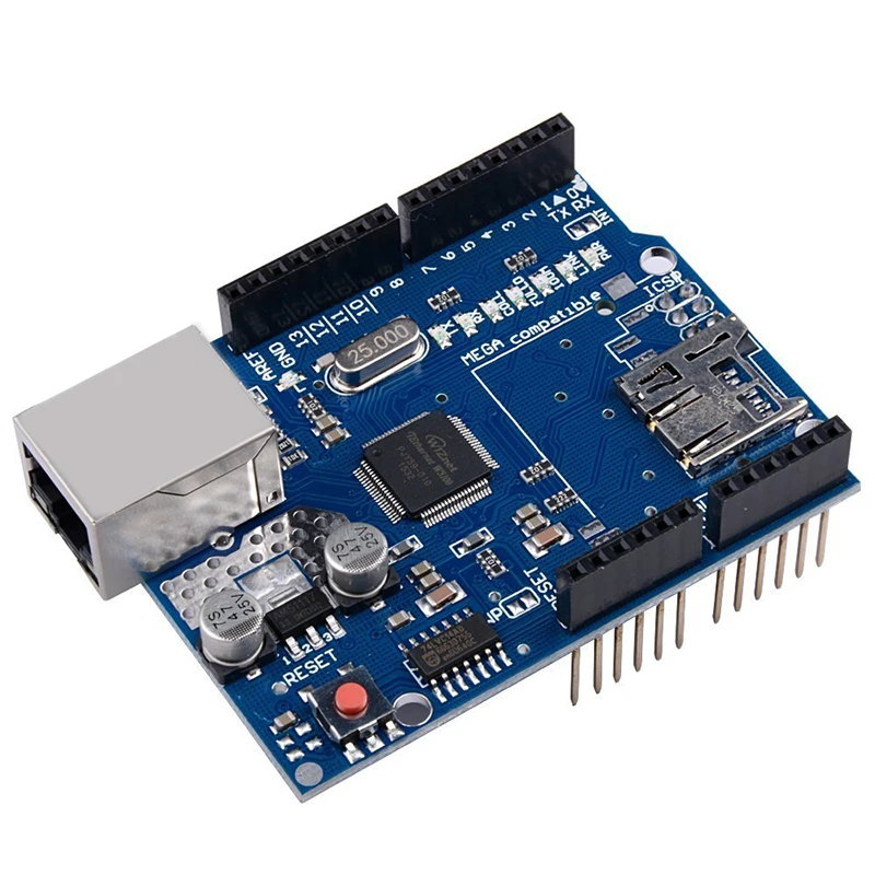 W5100 сетевой Ethernet Lan Щит Модуль макетной платы Для Mega 2560 1280 для arduino|Аксессуары