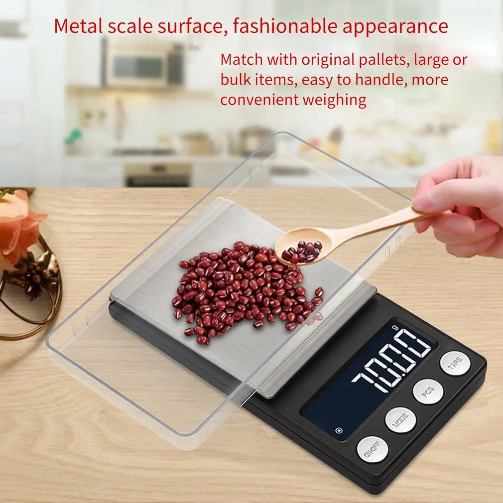 Pocket Jewelry Digital Scale Batteries Supply Portable Flat LED Electronic Scales With Tray 100/200g 0.01g