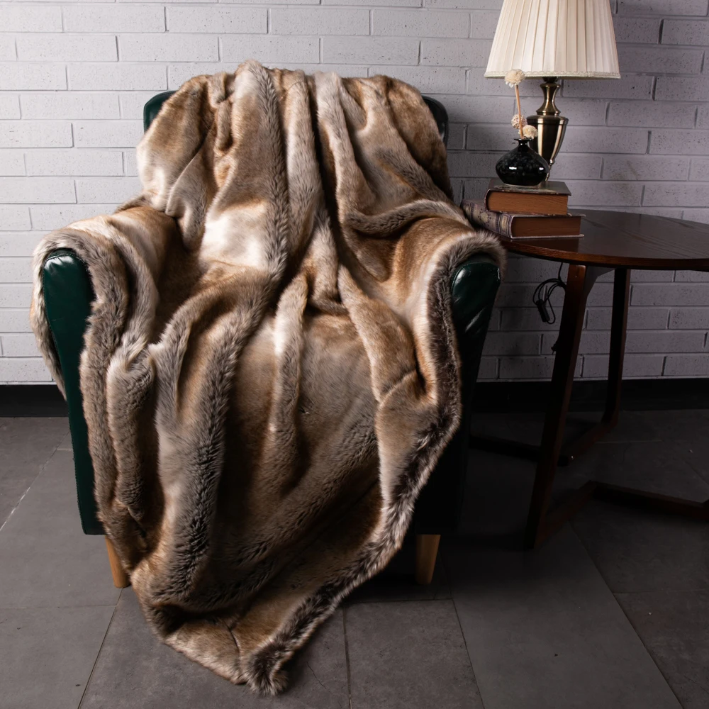 Battilo роскошный искусственный мех пледы одеяло супер мягкая кровать диван домашнее декоративное одеяло, 5" x 60"