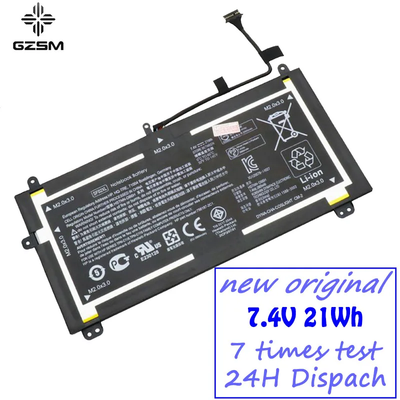 GZSM Аккумулятор для ноутбука SF02XL для hp SHTNN-DB6H 756417-001 56187-2B1 7,4 В 21Wh Аккумулятор для ноутбука TPN-C118 TPN-C119 зарядное устройство для ноутбука