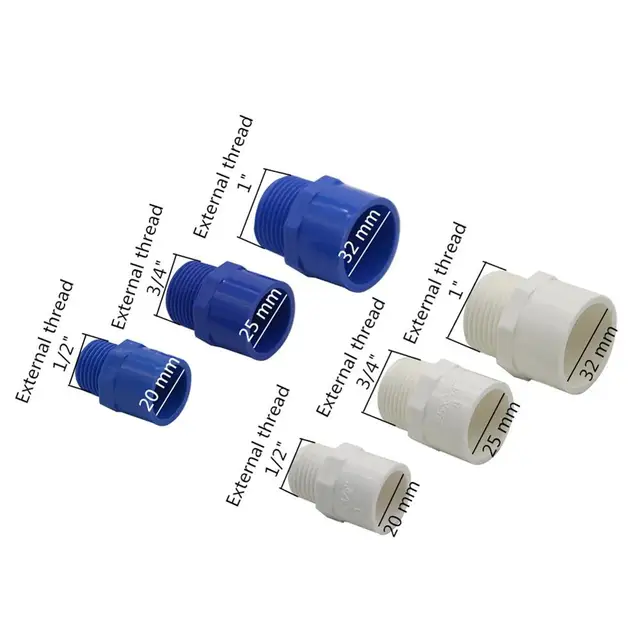 1/2 "3/4" 1 "Külső Szál A Belső Átmérőjű 20/25/32 Mm -Es Hím Bsp Adapter Vízcsövek Szerelvényei Pvc Tömlőjavító Csatlakozó - Image 2