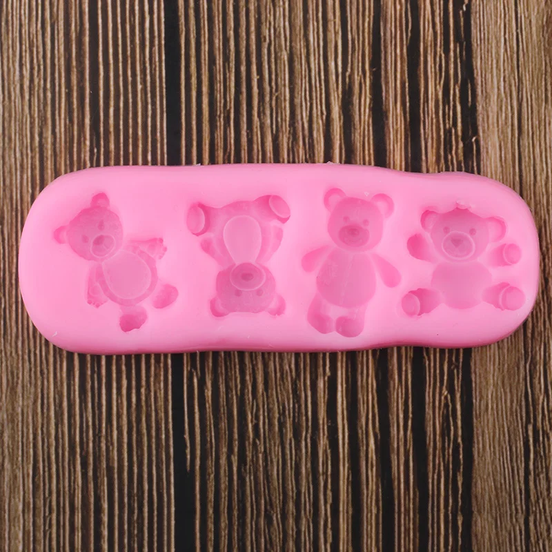 Silicone Mold Cake Decorating Tools Cute Baby Bears Polymer Clay Candy Chocolate Gumpaste DIY Party Cupcake Topper Fondant
