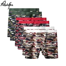 6 шт./лот, качественное Мужское нижнее белье размера плюс, камуфляжное нижнее белье, боксеры для мужчин, длинные ноги, хлопковые боксеры, шорты для мужчин, s u-выпуклые мягкие трусы 6XL