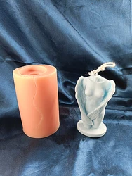 Charming Woman with Wing Candle Mold Silicone Clay Mould Sexy Human Body Angle Handmade Gift Moulds