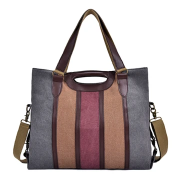 

Women's Canvas Vintage Shoulder Bag Ladies Daily Purse Tote Top Handle Shopper Handbag