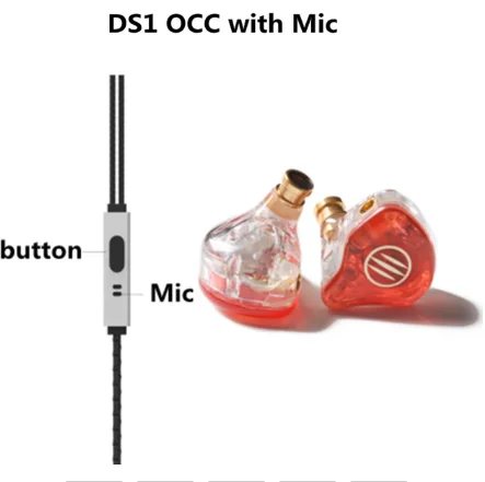 Белый Auriculares BGVP DS1 PRO HIFI 1DD+ 2BA tecnologia hidrida en la oreja tipos de IEM OCC con micrófono/OCC chapado con cable MMCX - Цвет: Белый