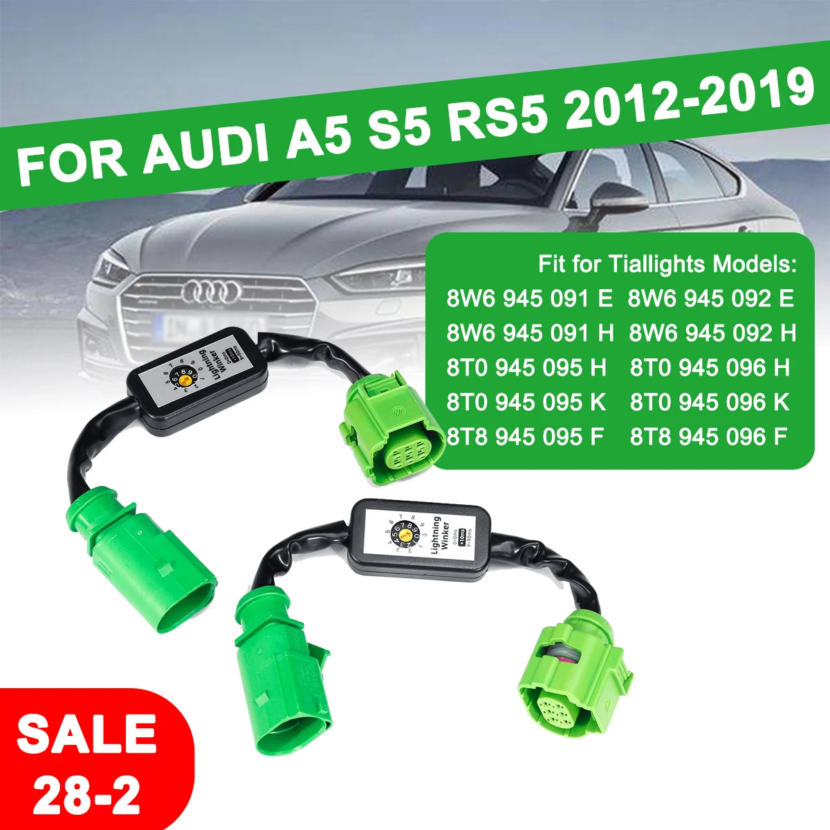 

Dynamic Turn Signal Indicator LED Taillight Add-on Module Cable For Audi A5 S5 RS5 2012 2013 2014 2015 2016 2017 2018 2019