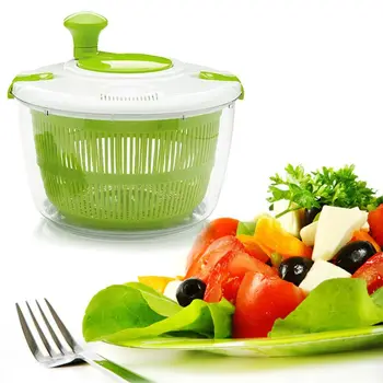 

Vegetable Salad Spinner Dehydrator Washer Dryer Clean Fruits Basket Serving Bowl