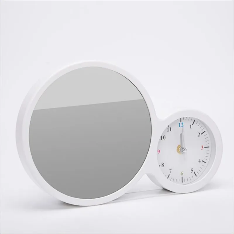 Sublimation Alarm Clock with LED Light Round Magic Mirror 3D Photo Frame Desk Decoration Bedside Smart Clocks