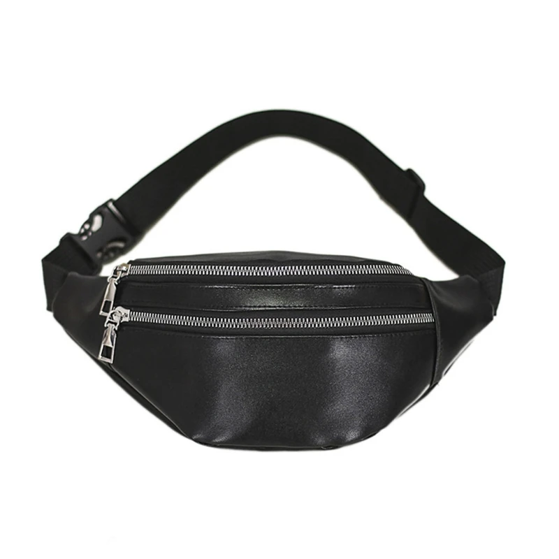 Fanny Packs Waist Pack Bag with Zipper Pockets Adjustable Belt PU
